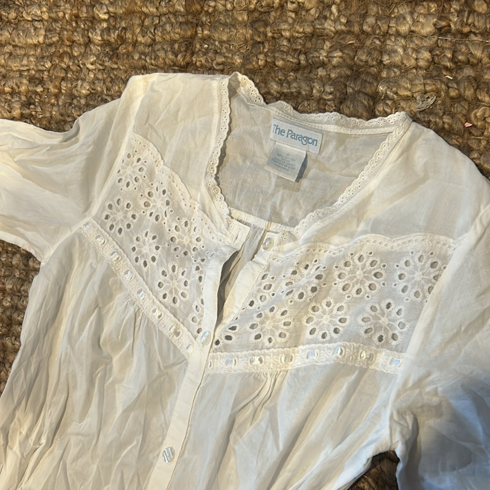 The Paragon 100% Cotton White Prairie Dress Size Small - Picture 6 of 9